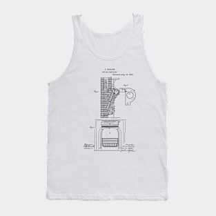 Hot Air fire place Vintage Patent Hand Drawing Tank Top